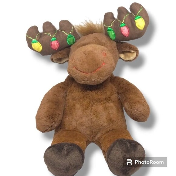 Build A Bear Hal The Moose Christmas Plush-Light Up Antlers-Working-Retired-18" - Picture 1 of 8